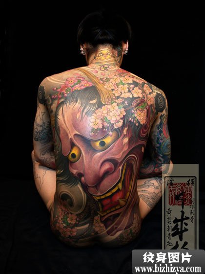 日本黄炎刺青满后身的大般若纹身图案作品 纹身图片 3k图片网